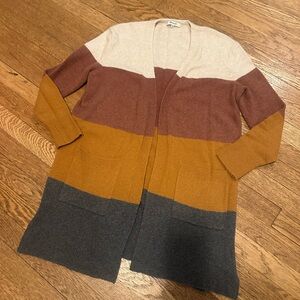 Madewell Color Block Long Cardigan